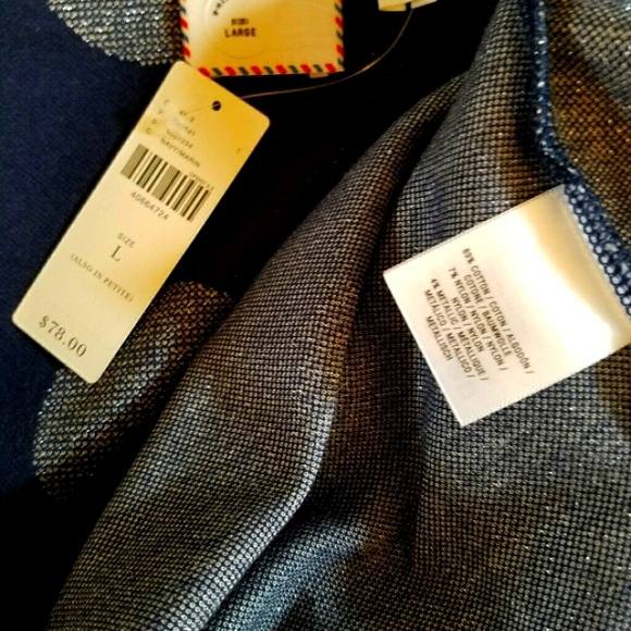 Anthropology Navy & Silver Polka-dot Top. Brand New! - Picture 7 of 10